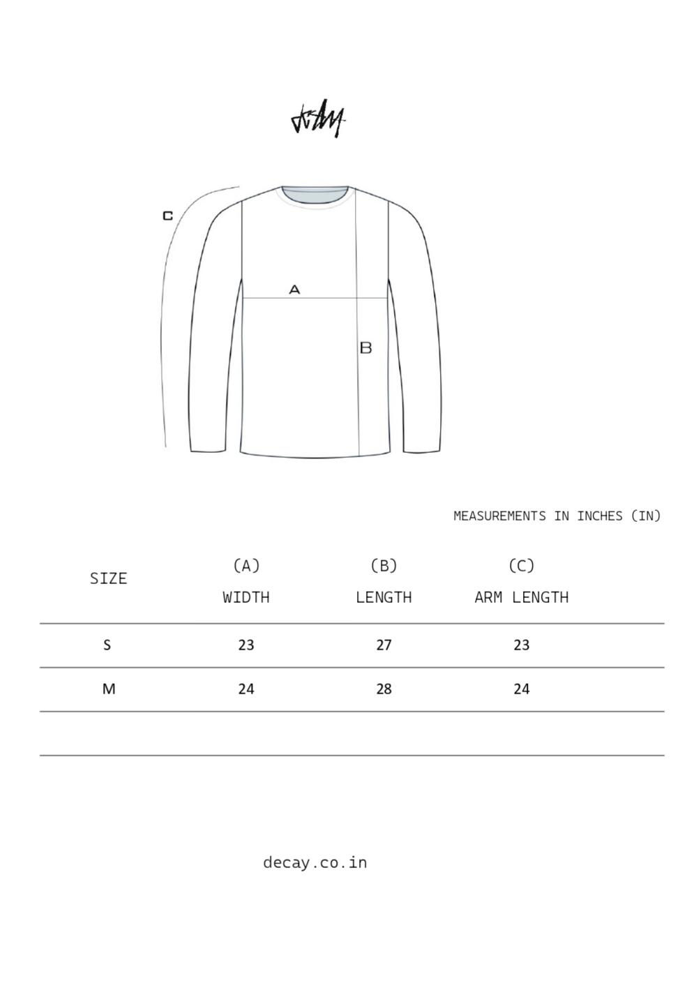 ZIPTEE size chart