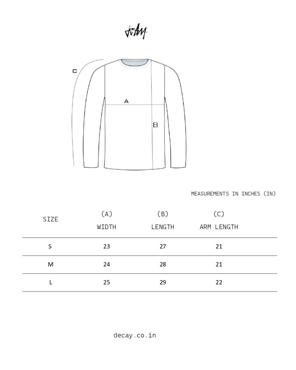 SYNTH-SKIN RICK size chart