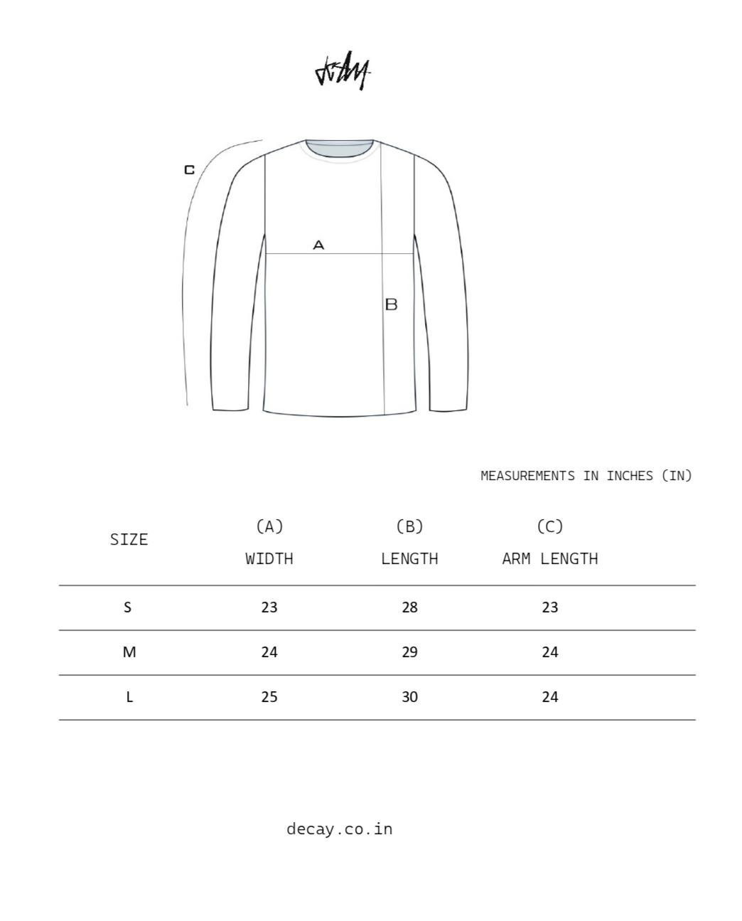 TRIAD  3 size chart