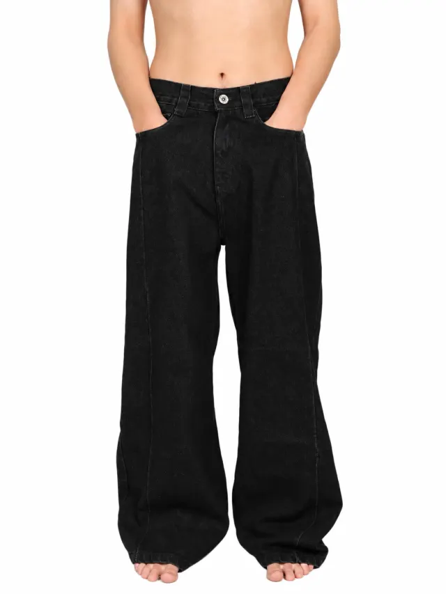 BLACK RAW JEANS - image 3