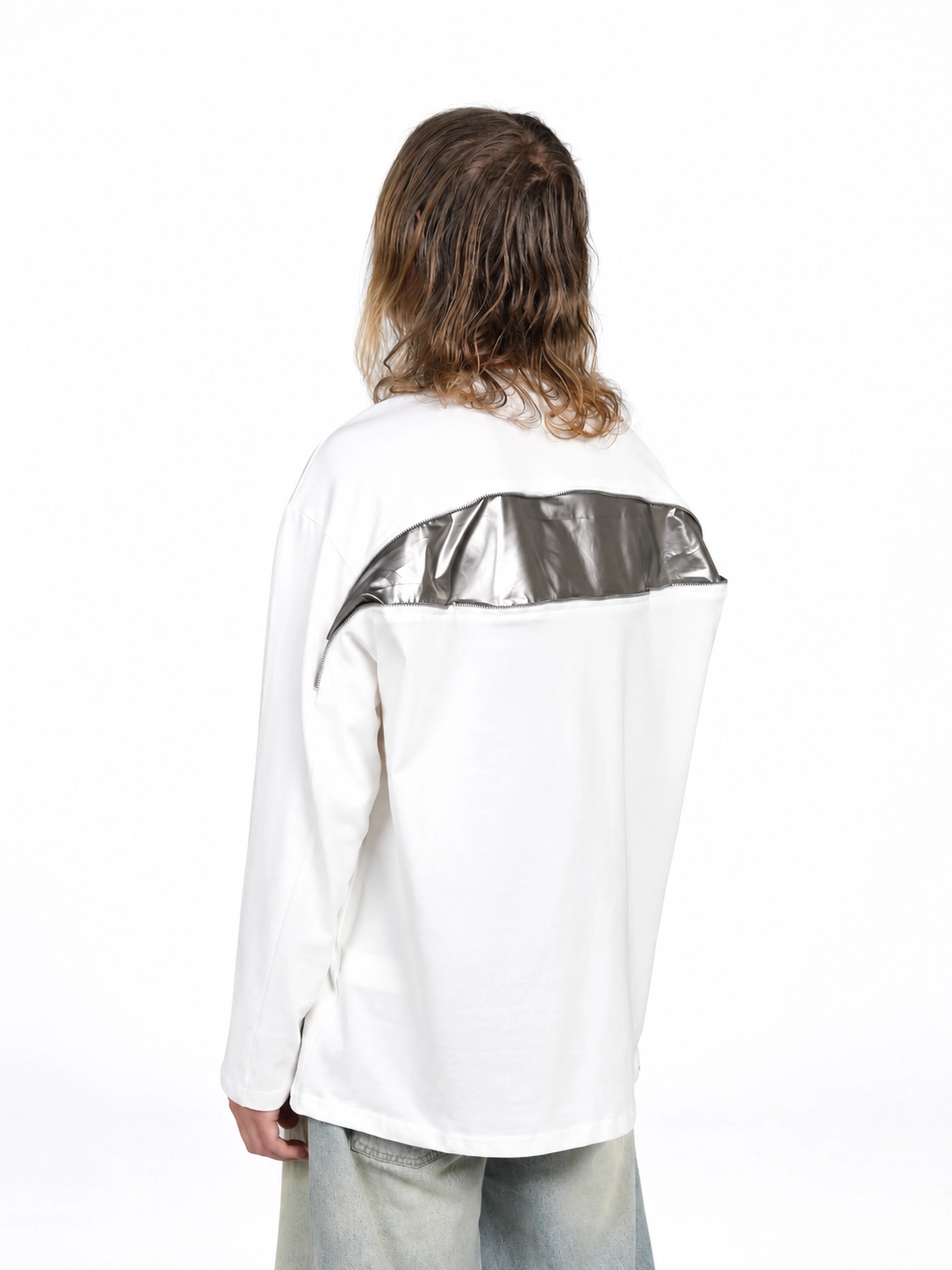 BACKSIDE ZIP TEE WHITE CLR