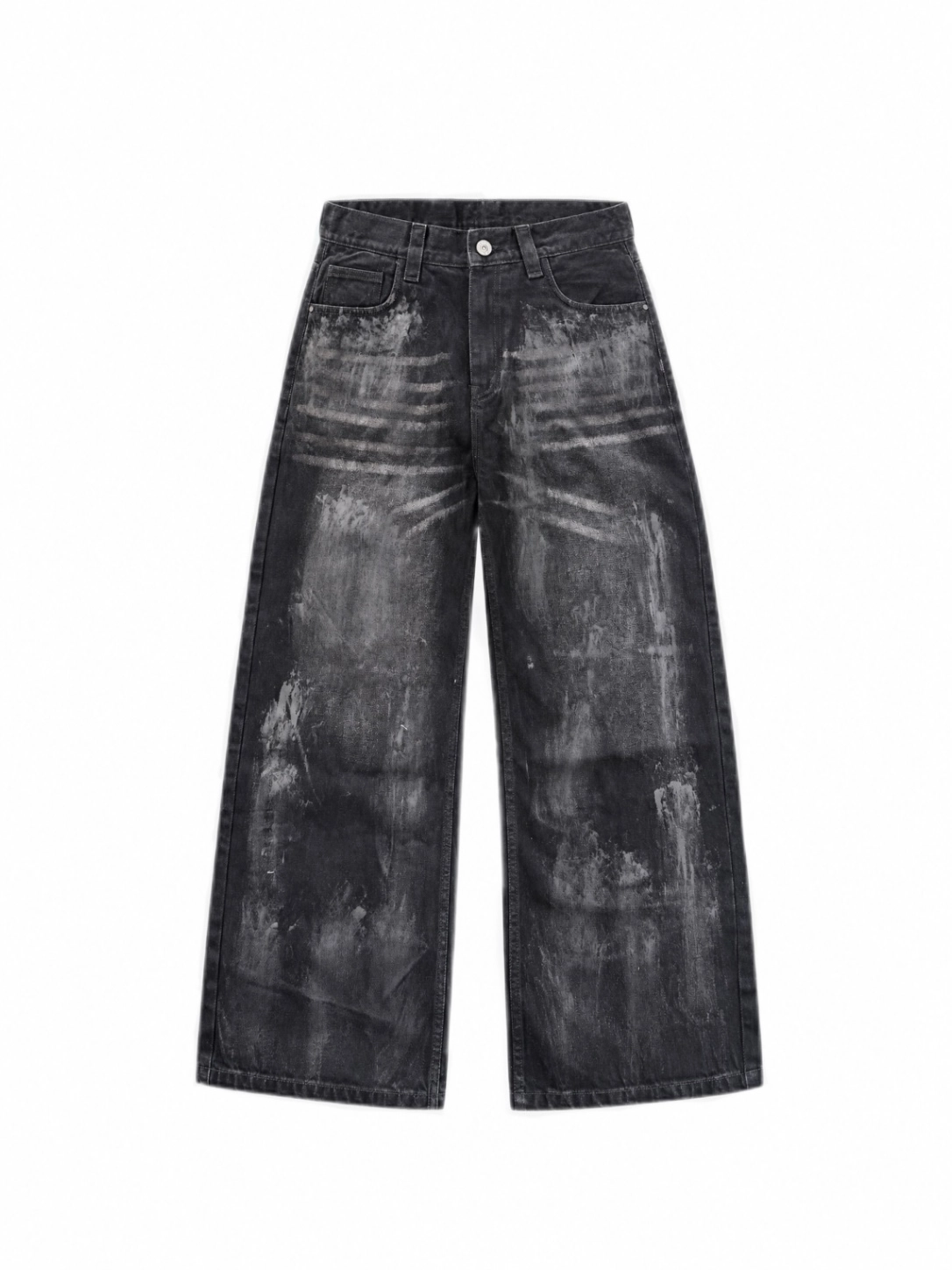 WASHED BLACK WIDE LEG DENIM