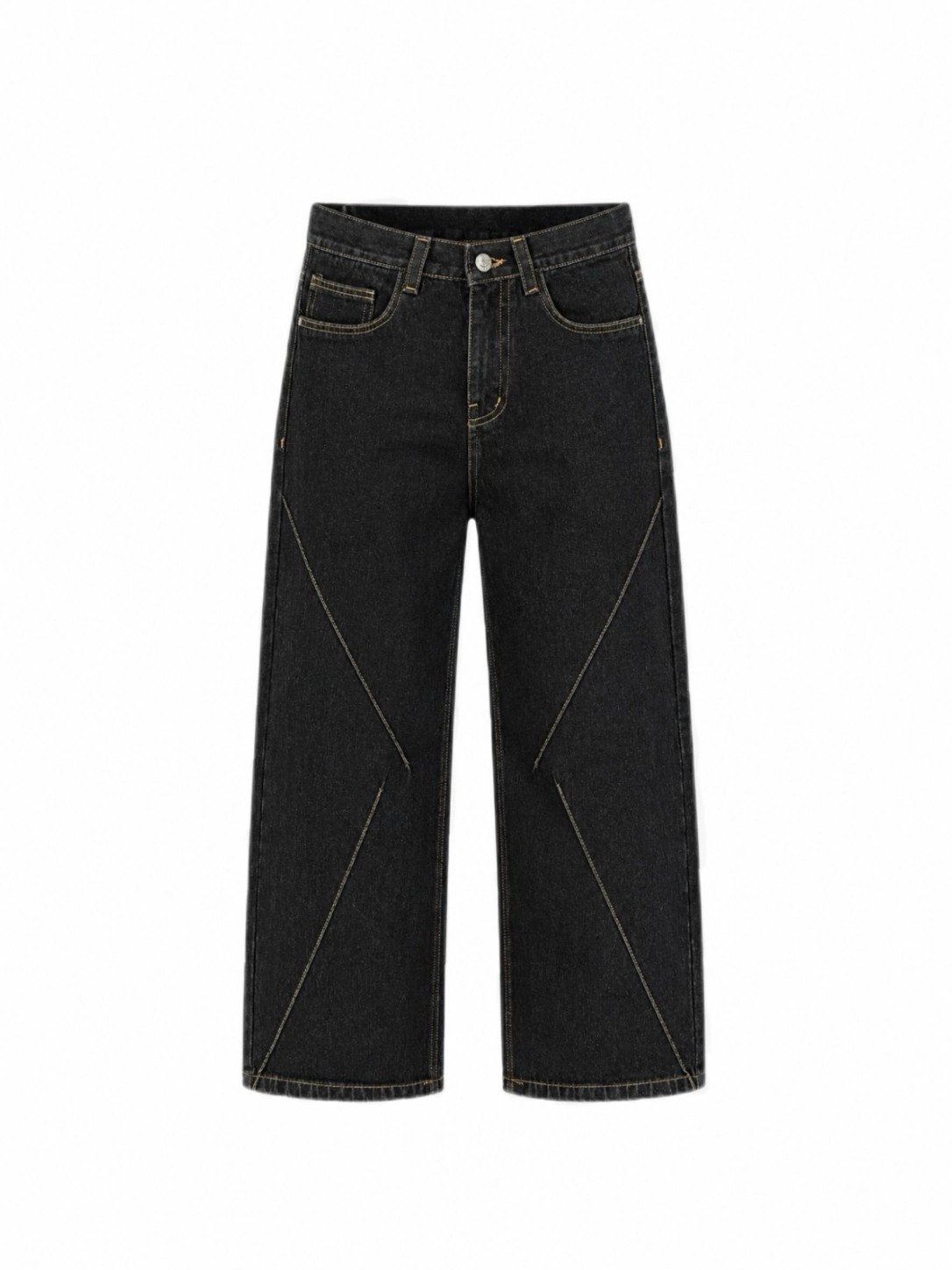 RAW WASH BLACK PANELLED DENIM
