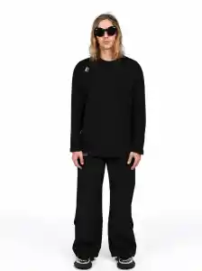 BACKSIDE ZIP TEE BLACK CLR