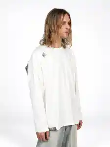 BACKSIDE ZIP TEE WHITE CLR